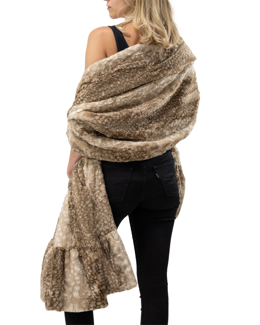 Beige Faux Fur Stole Wrap, Faux Fur Stole, Faux Fur Shawl, Faux Fur Shrug, Faux Fur Cape, Gala Attire for Women, Formal Evening Wrap